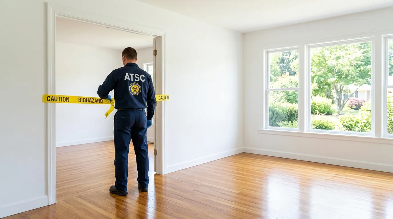 Certified biohazard cleanup crew performing Crime Scene Cleanup in Saugus